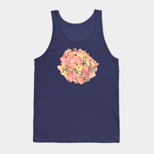 Hibiscus Floral Spicy Coral Tank Top